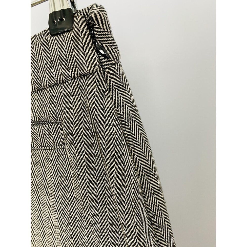 Talbots Size 4P Knee Length Black White Skirt, Cotton Blend Herringbone Career - Picture 4 of 8